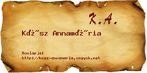 Kósz Annamária névjegykártya