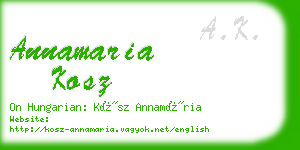 annamaria kosz business card